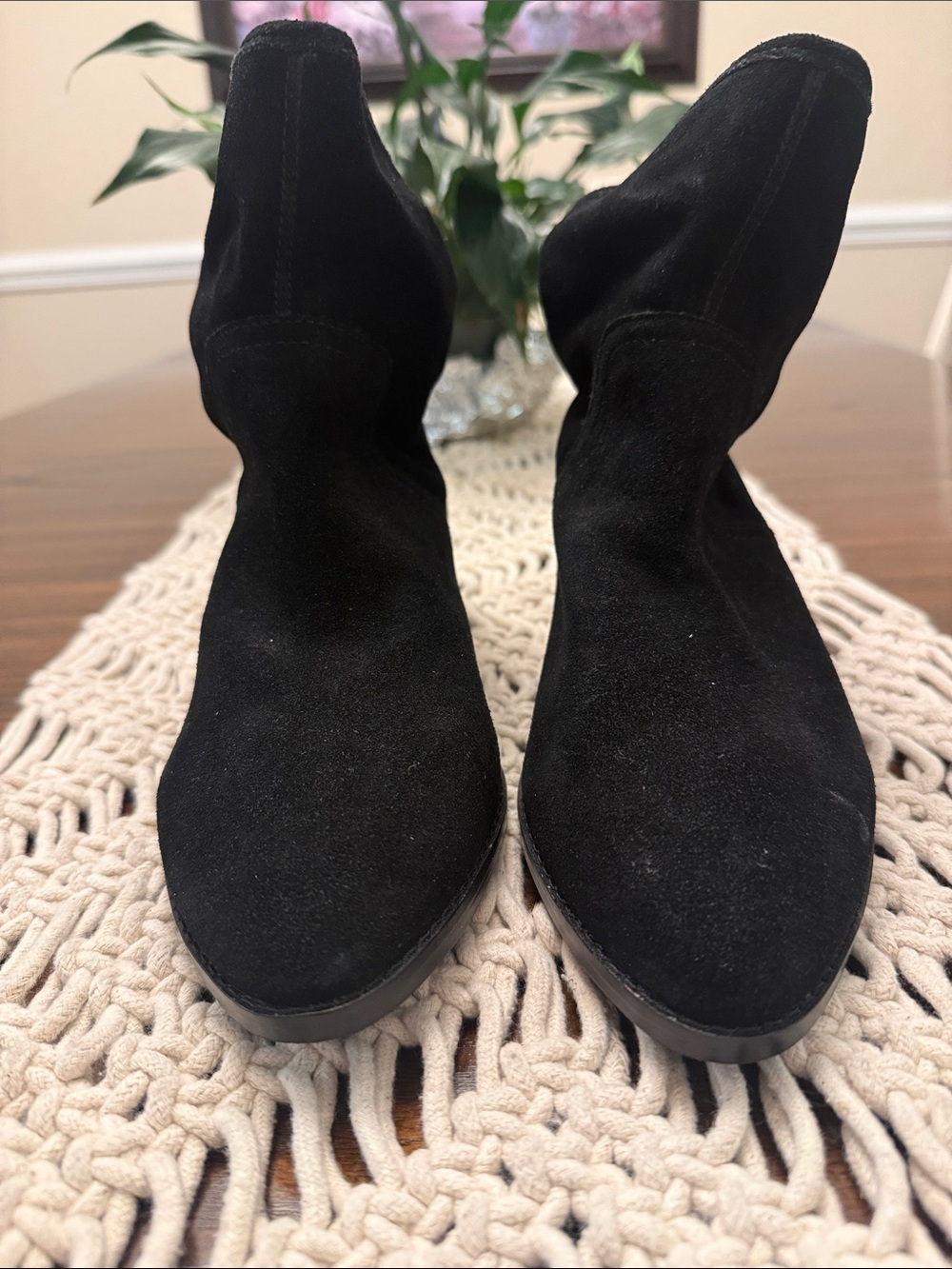 Lucky Brand Black Suede Ankle Booties